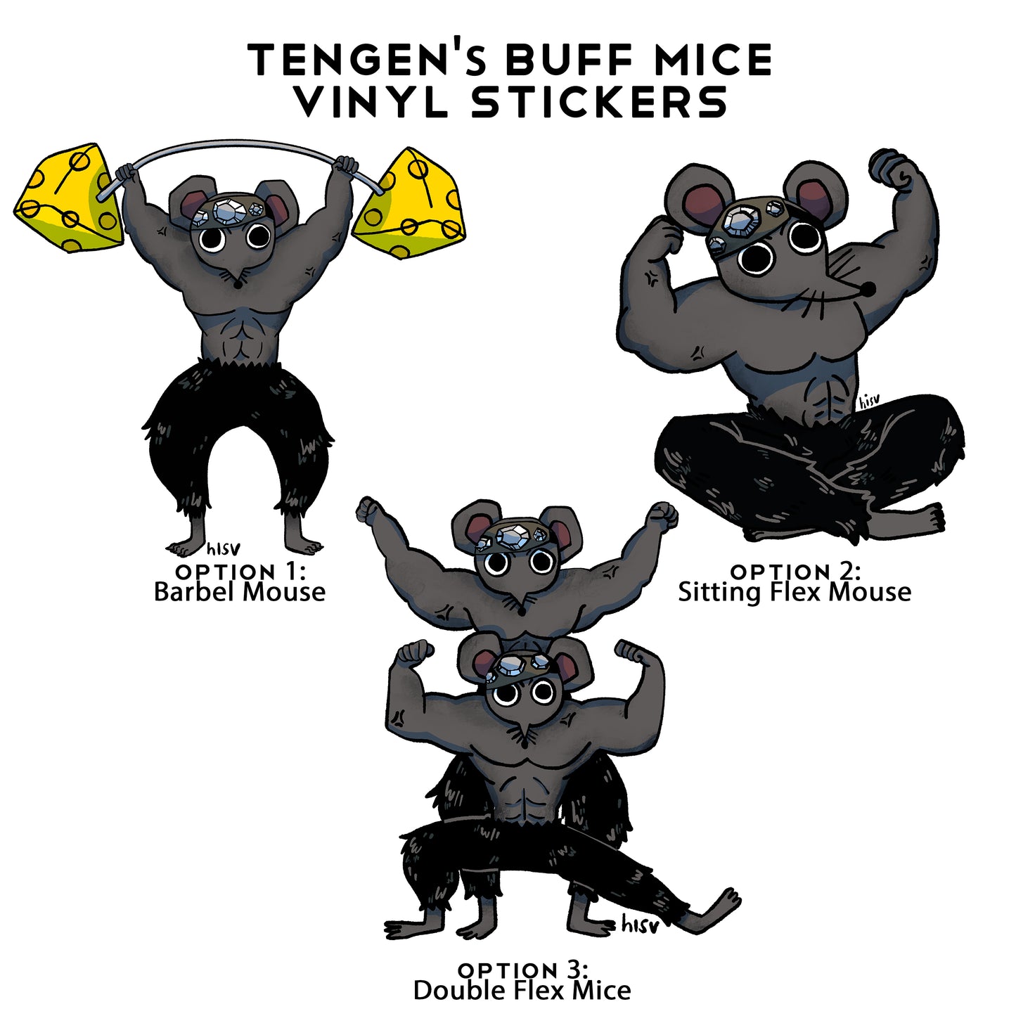 Buff Mice Vinyl Stickers