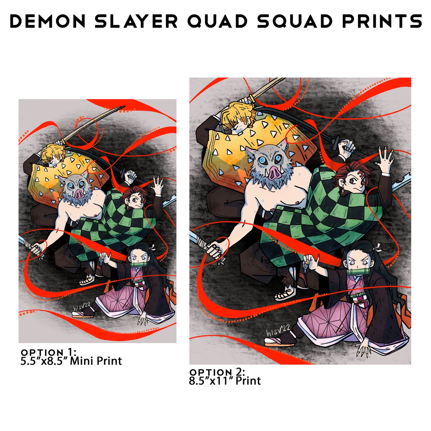 Demon Slayer Quad Squad Prints