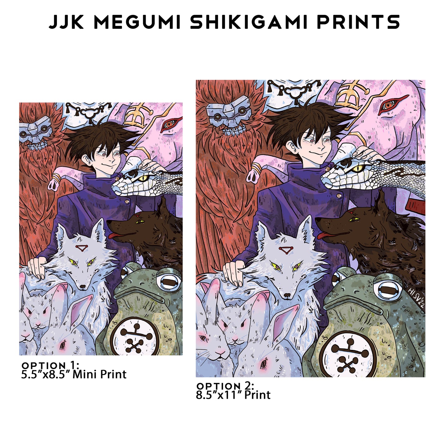 Jujutsu Kaisen Megumi Shikigami Prints