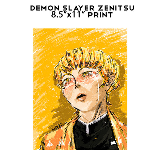 Demon Slayer Zenitsu 8.5"x11" Print